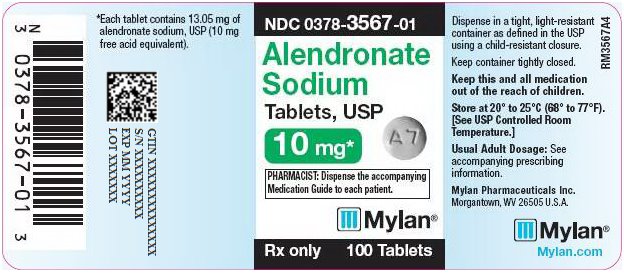Alendronate Sodium Tablets 10 mg Bottle Label