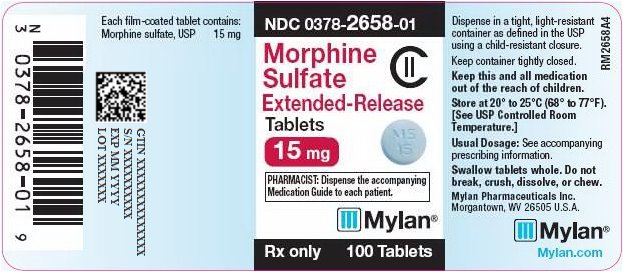 Morphine Sulfate Extended-Release Tablets 15 mg Bottle Label