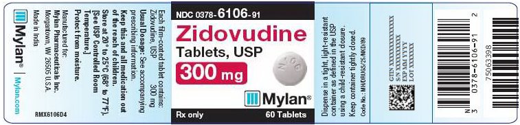 Zidovudine Tablets 300 mg Bottle Label