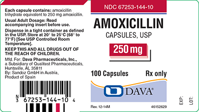 Amoxicillin 250 mg Capsule Label
