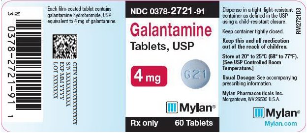 Galantamine Tablets 4 mg Bottle Label