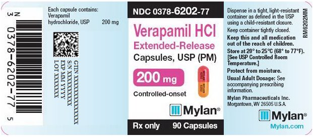 Verapamil HCl Extended-Release Capsules, USP (PM) 200 mg Bottle Label