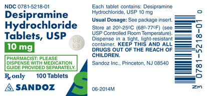 Desipramine Hydrochloride 10 mg Label