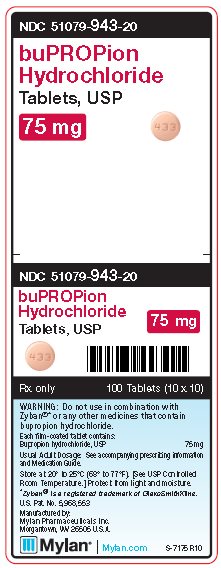 Bupropion Hydrochloride 75 mg Tablets Unit Carton Label