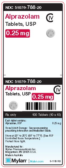 Alprazolam 0.25 mg Tablets C-IV Unit Carton Label