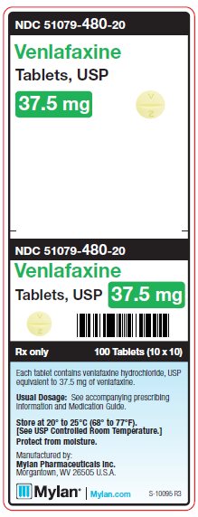 Venlafaxine 37.5 mg Tablets Unit Carton Label