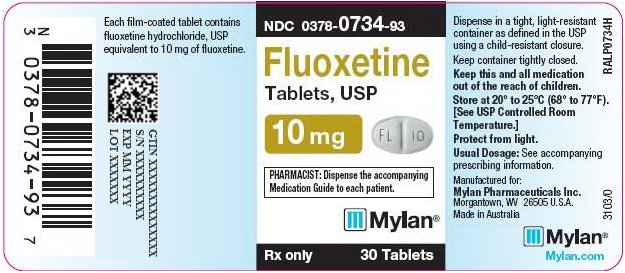 Fluoxetine Tablets 10 mg Bottle Label