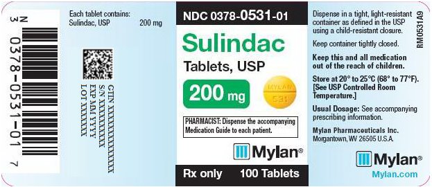Sulindac Tablets, USP 200 mg Bottle Label