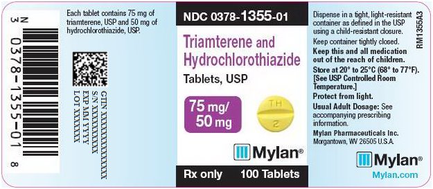 Triamterene and Hydrochlorothiazide Tablets, USP 75 mg/50 mg Bottle Label