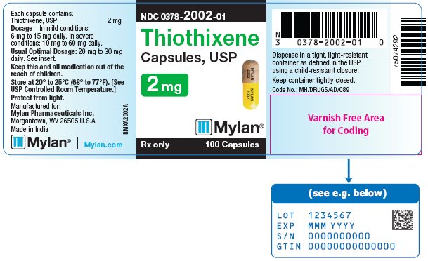 Thiothixene Capsules, USP 2 mg Bottle Label