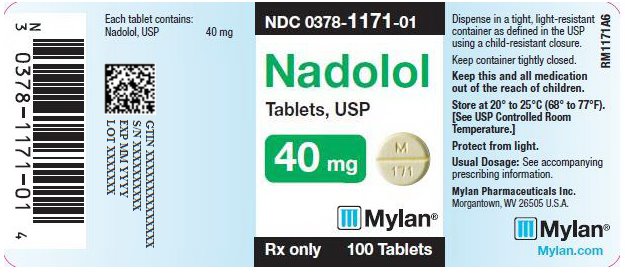 Nadolol Tablets 40 mg Bottle Label