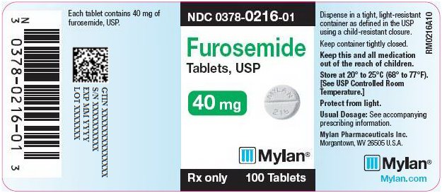 Furosemide Tablets 40 mg Bottle Label