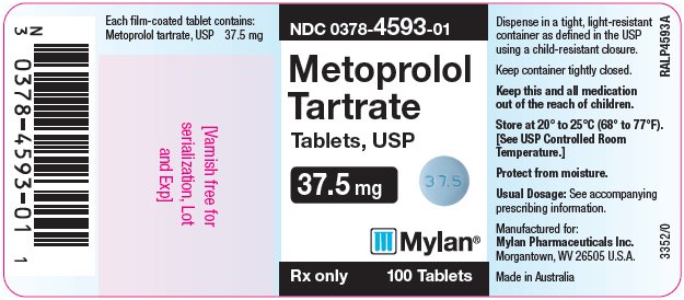 Metoprolol Tartrate 37.5 mg Bottle Label