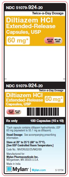 Diltiazem HCl Extended-Release Capsules, USP 60 mg Unit Carton Label