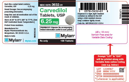 Carvedilol Tablets, USP 6.25 mg Bottle Label
