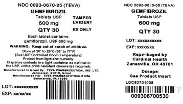 Gemfibrozil Carton Label