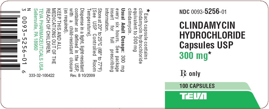 Clindamycin Hydrochloride Capsules USP 300 mg, 100s Label