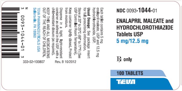 Enalapril Maleate and Hydrochlorothiazide Tablets USP 5 mg/12.5 mg, 100s Label