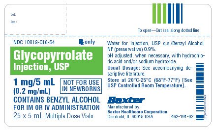 Glycopyrrolate 5 mL Representative Carton Label