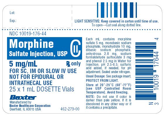 Morphine Sulfate Representative Carton Label NDC 10019-176-44