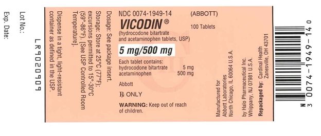 Vicodin Label