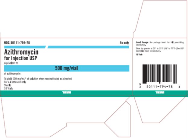 Azithromycin for Injection USP 500 mg/vial, 10 Vial Carton, Part 2 of 2