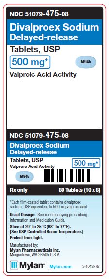 Divalproex Sodium Delayed-release 500 mg Tablets Unit Carton Label