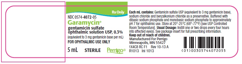 Garamycin(R) gentamycin sulfate ophthalmic solution USP, 0.3% Label