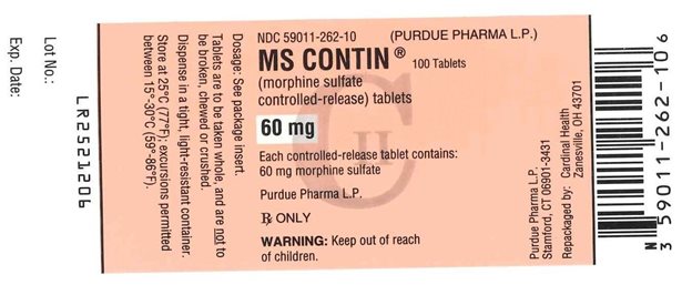 MS Contin 60 mg Label