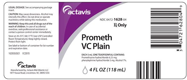 Prometh VC Plain (promethazine hydrochloride and phenylephrine hydrochloride) 6.25 mg/5 mg in 5 mL, 118 mL Label