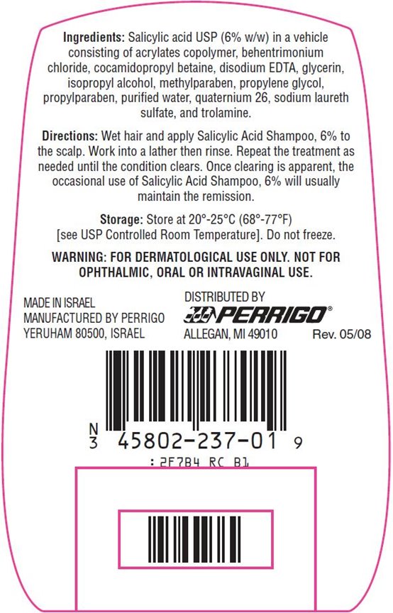 Salicylic Acid Shampoo, 6% (w/w) Back Label