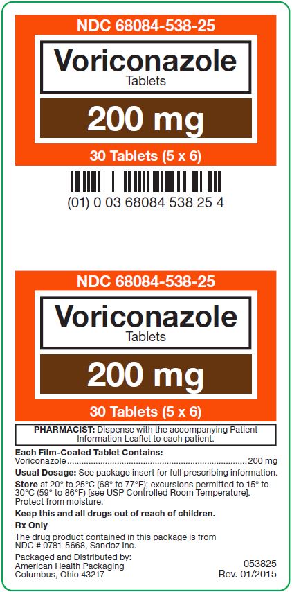 Voriconazole tablets 200 mg label