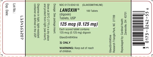 Label 1541 G 1207 Lanoxin
