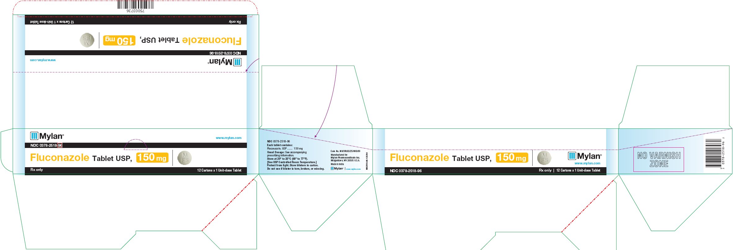 Fluconazole Tablets, USP 150 mg Carton Label
