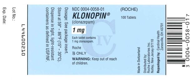 Klonopin label