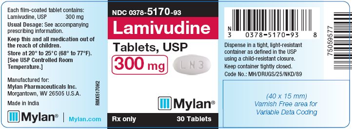 Lamivudine Tablets, USP 300 mg Bottle Label
