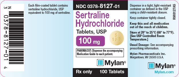 Sertraline Hydrochloride Tablets, USP 100 mg Bottle Label