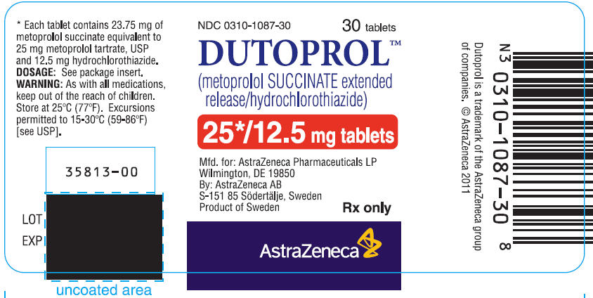 DUTOPROL 25/12.5 mg tablets Bottle Label 30 tablets