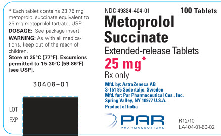 metoprolol succinate 25 mg 100 tablet bottle label