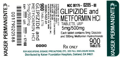 Glipizide and Metformin Hydrochloride Tablets USP 5 mg/500 mg, 900s Label