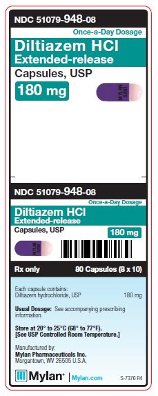 Diltiazem HCl Extended-release 180 mg Capsules Unit Carton Label