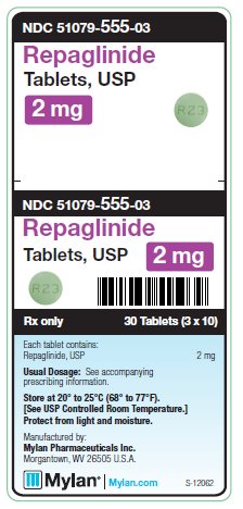 Repaglinide 2 mg Tablets Unit Carton Label