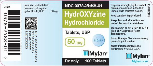 Hydroxyzine Tablets 50 mg Bottle Label