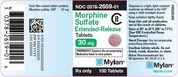 Morphine Sulfate Extended-Release Tablets 30 mg Bottle Label