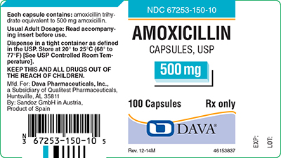 Amoxicillin 500 mg Capsule Label