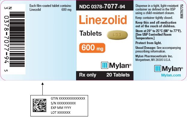 Linezolid Tablets 600 mg Bottle Label