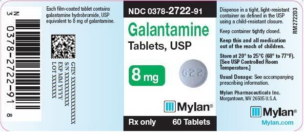 Galantamine Tablets 8 mg Bottle Label