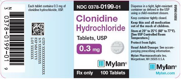 Clonidine Hydrochloride Tablets 0.3 mg Bottle Label