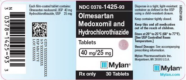 Olmesartan Medoxomil and Hydrochlorothiazide Tablets 40 mg/25 mg Bottle Label