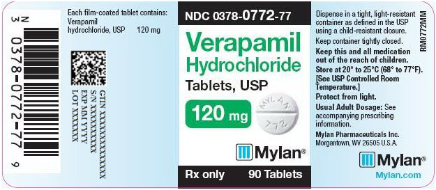 Verapamil Hydrochloride Tablets, USP 120 mg Bottle Labels